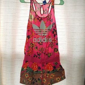Adidas floralRomper size small